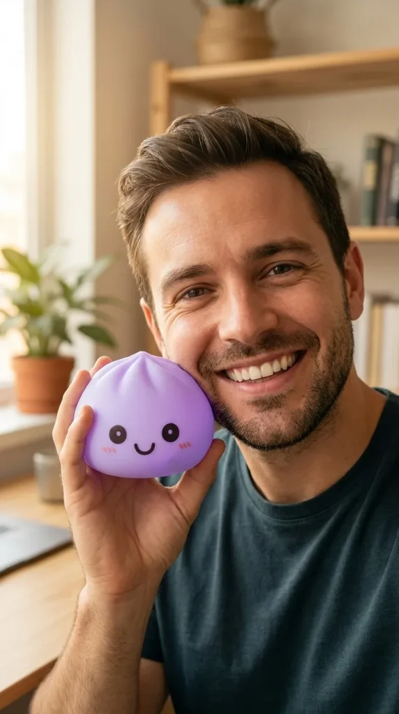 Dumpling Squishy Luce Notturna Viola — squishy antistress slow-rise kawaii