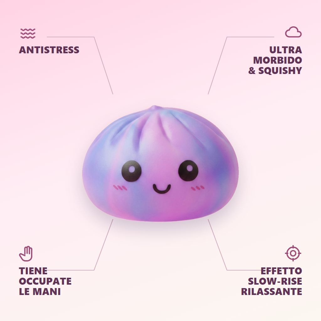 Squishy Dumpling Tie-Dye Violet Zucchero Filato — squishy antistress slow-rise kawaii