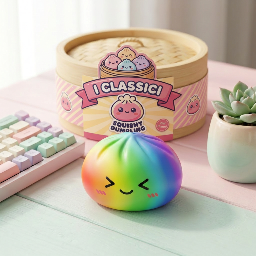 Rainbow Dumpling Squishy Multicolore Kawaii — squishy antistress slow-rise kawaii