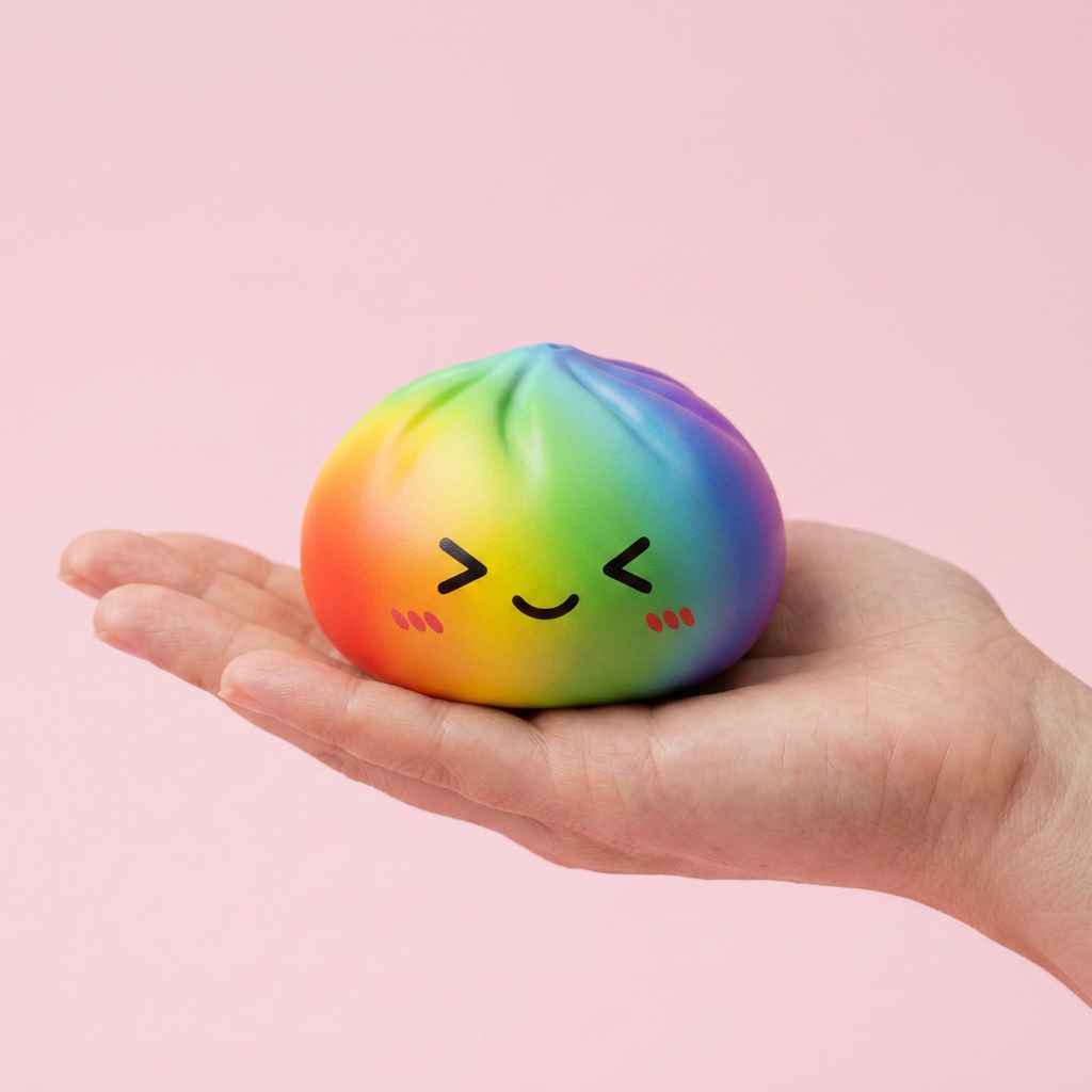 Rainbow Dumpling Squishy Multicolore Kawaii — squishy antistress slow-rise kawaii