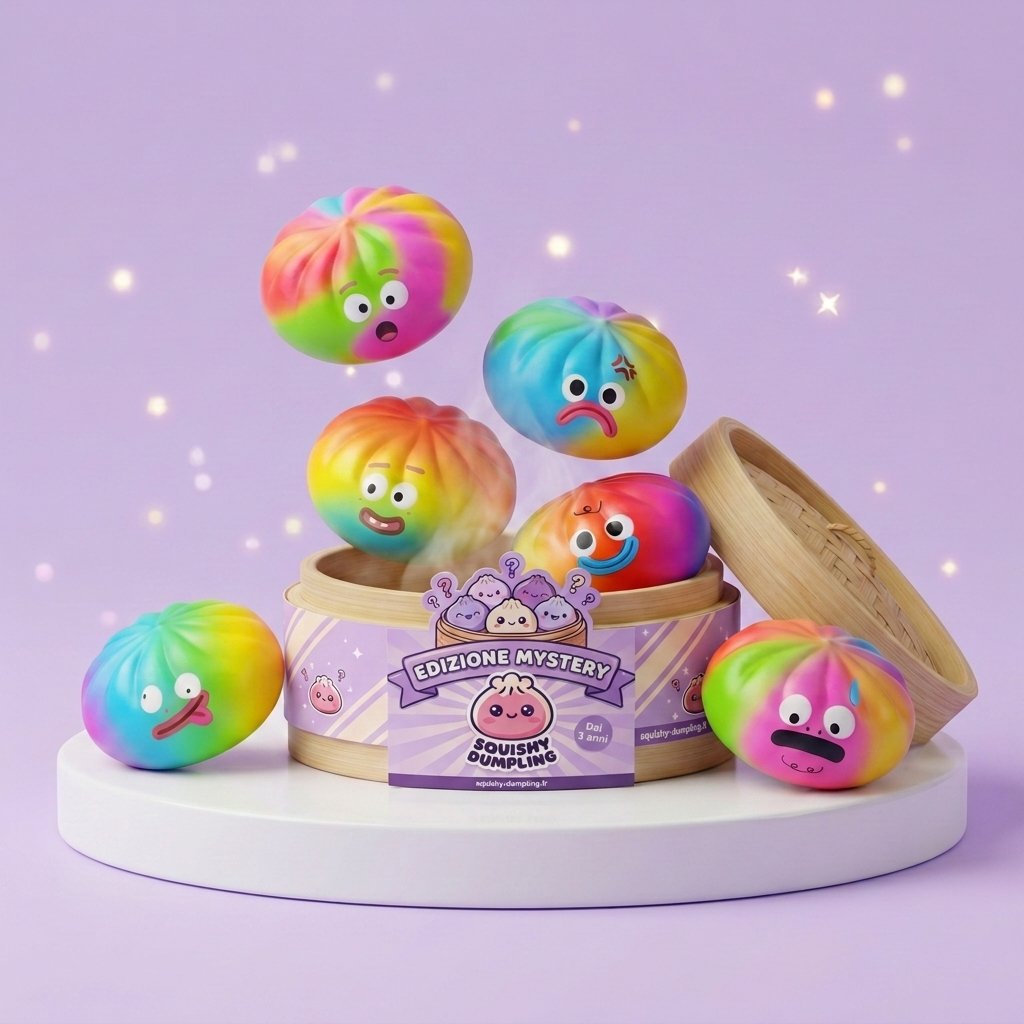 Rainbow Mystery Dumplings Squishy Colori Vivaci — squishy antistress slow-rise kawaii