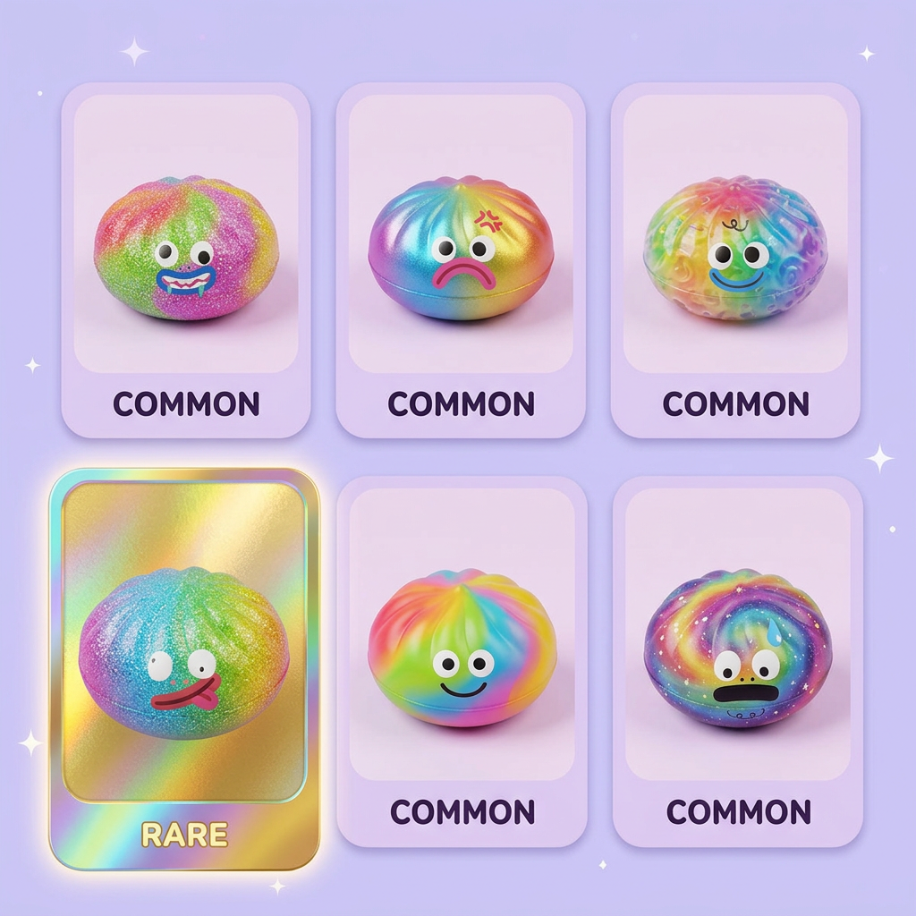 Rainbow Mystery Dumplings Squishy Colori Vivaci — squishy antistress slow-rise kawaii