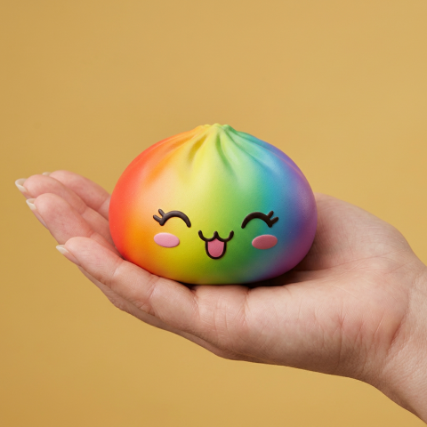 Rare Dumpling Squishy Arcobaleno Colorato — squishy antistress slow-rise kawaii