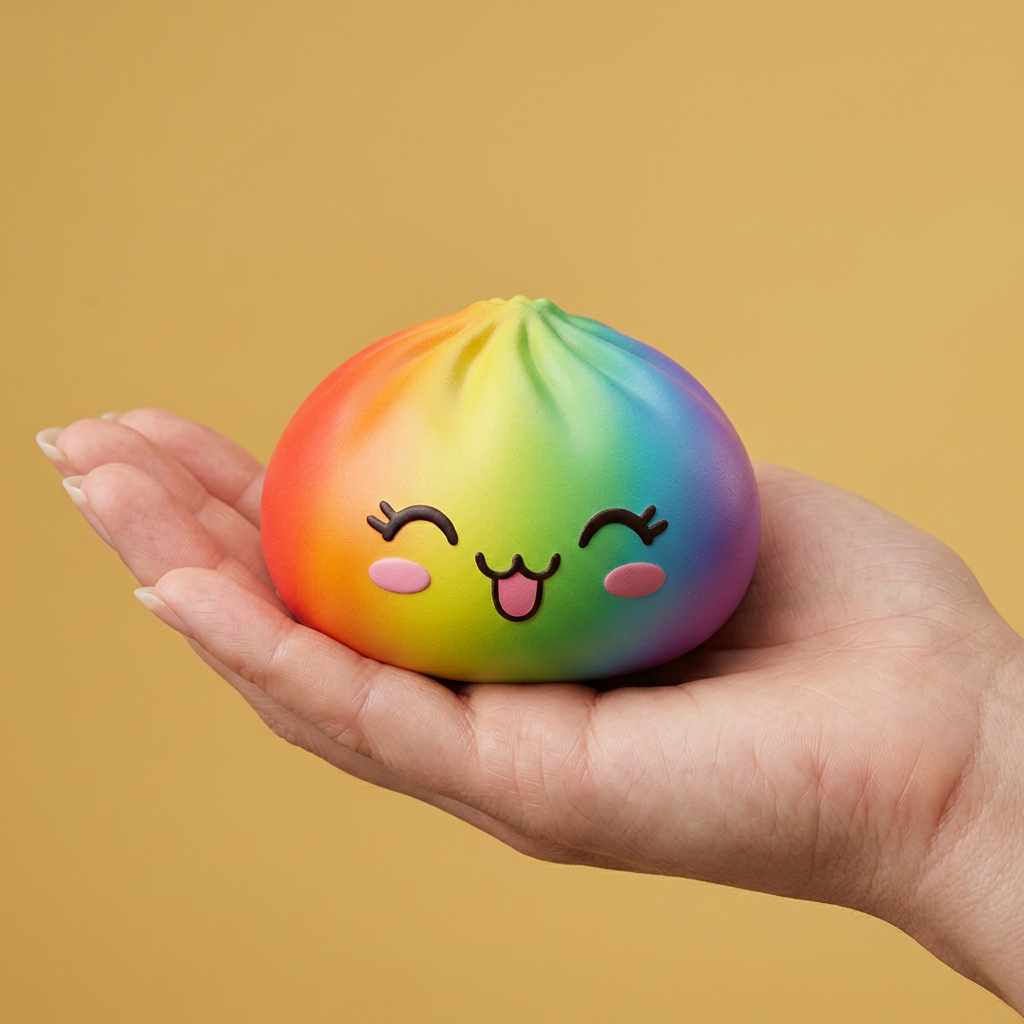 Rare Dumpling Squishy Arcobaleno Colorato — squishy antistress slow-rise kawaii