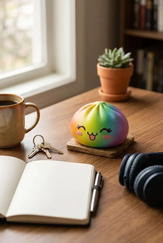 Rare Dumpling Squishy Arcobaleno Colorato — squishy antistress slow-rise kawaii