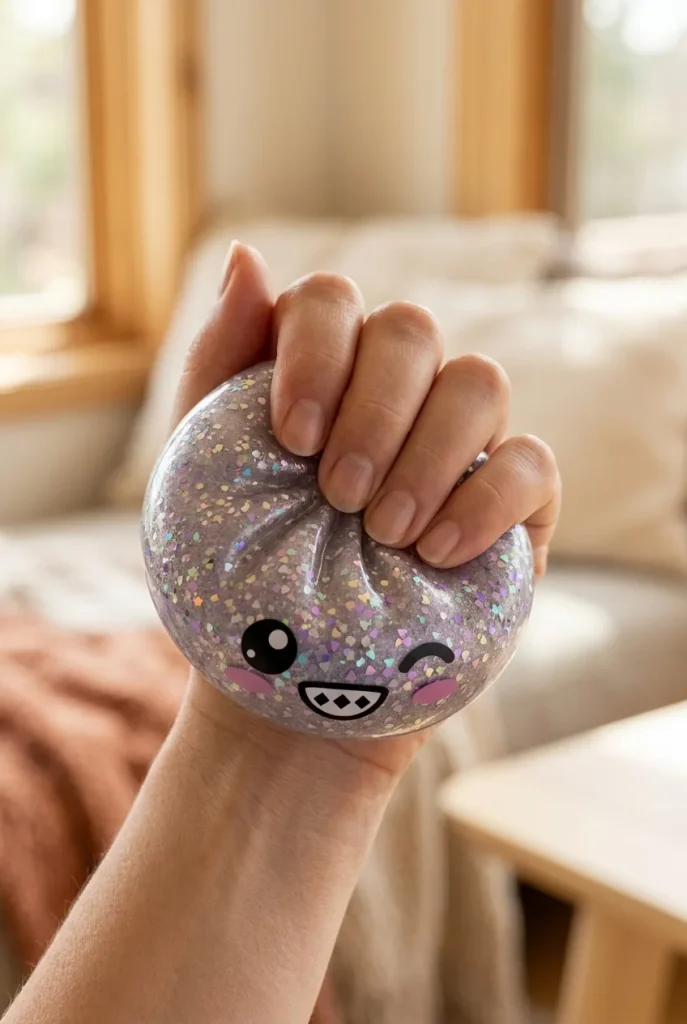 Rare Dumpling Squishy Argento Scintillante — squishy antistress slow-rise kawaii