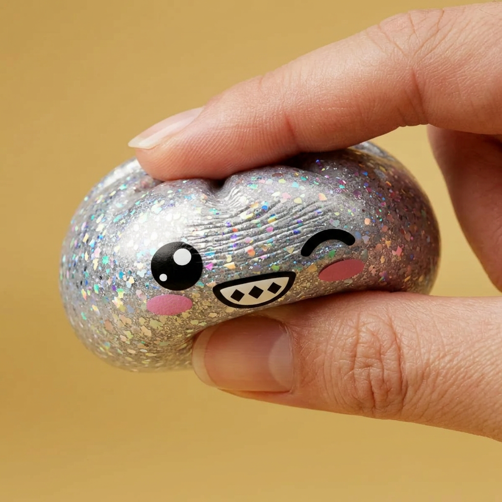Rare Dumpling Squishy Argento Scintillante — squishy antistress slow-rise kawaii