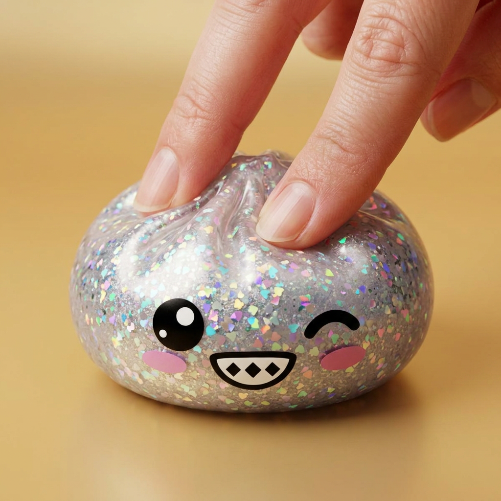 Rare Dumpling Squishy Argento Scintillante — squishy antistress slow-rise kawaii