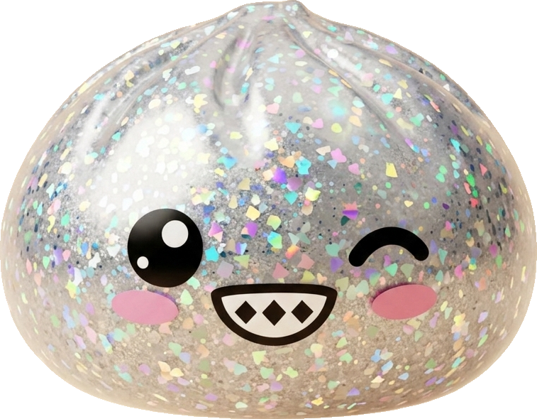 Rare Dumpling Squishy Argento Scintillante — squishy antistress slow-rise kawaii