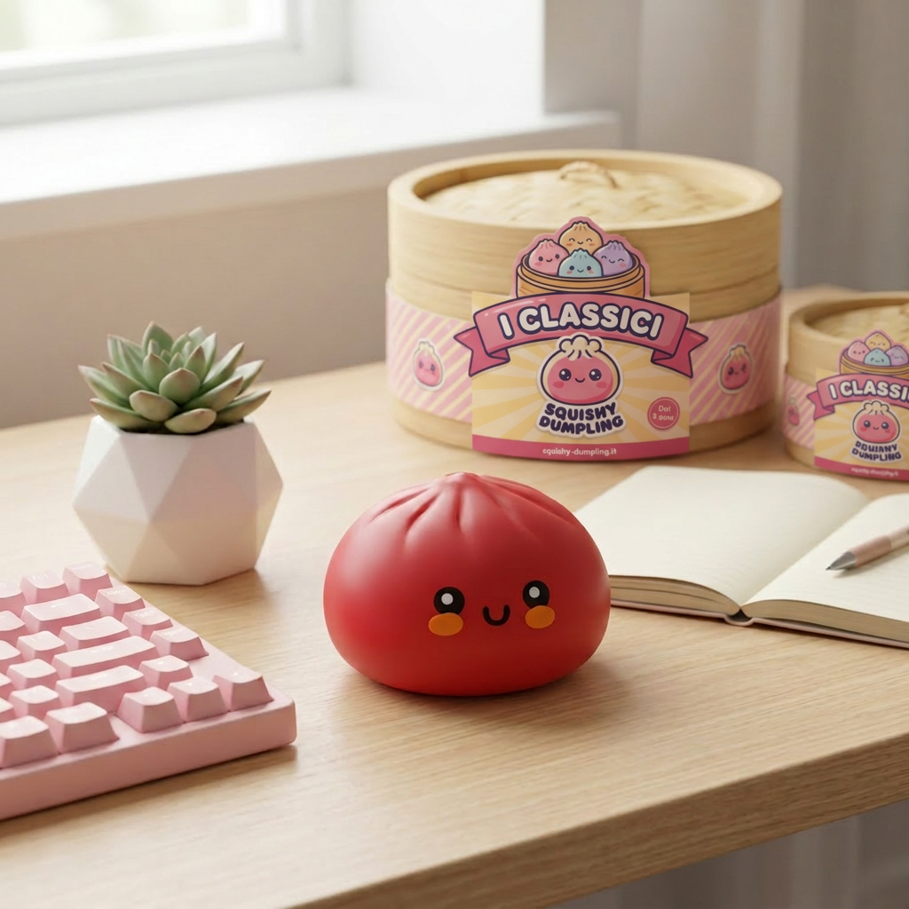 Dumpling Squishy Rosso Fluffy — squishy antistress slow-rise kawaii