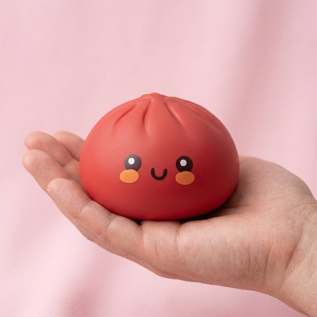 Dumpling Squishy Rosso Fluffy — squishy antistress slow-rise kawaii