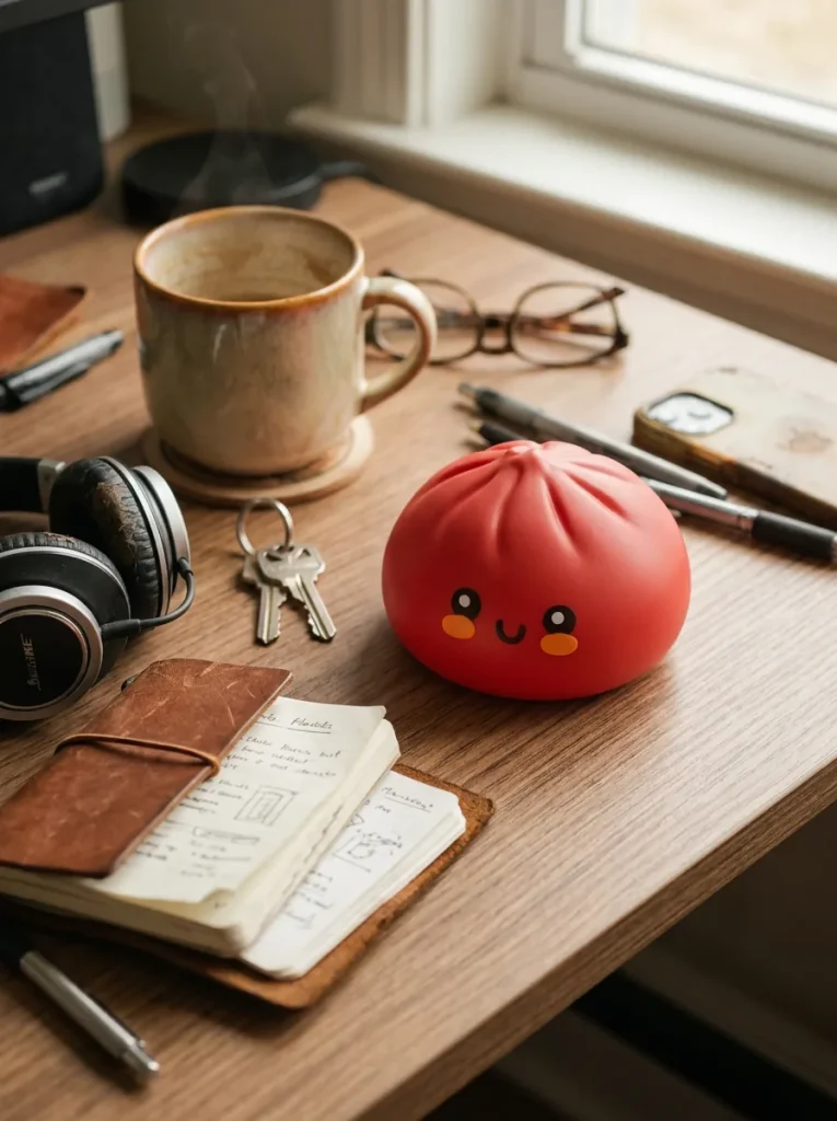 Dumpling Squishy Rosso Fluffy — squishy antistress slow-rise kawaii