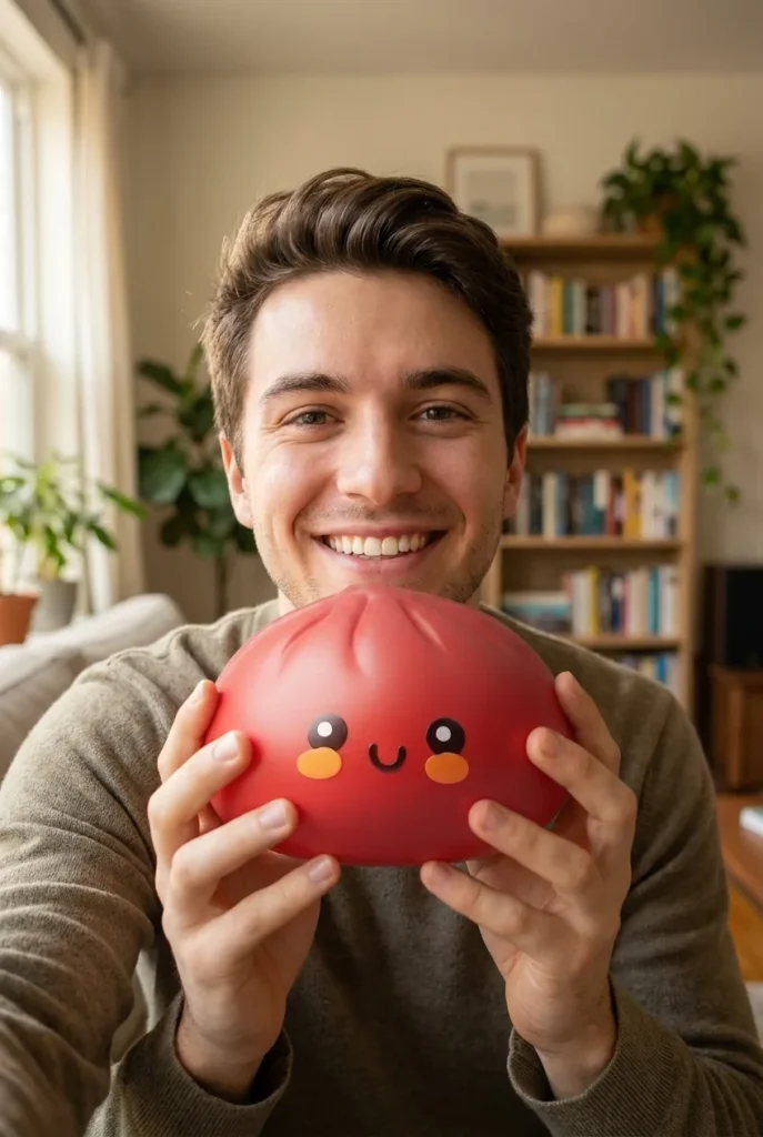Dumpling Squishy Rosso Fluffy — squishy antistress slow-rise kawaii