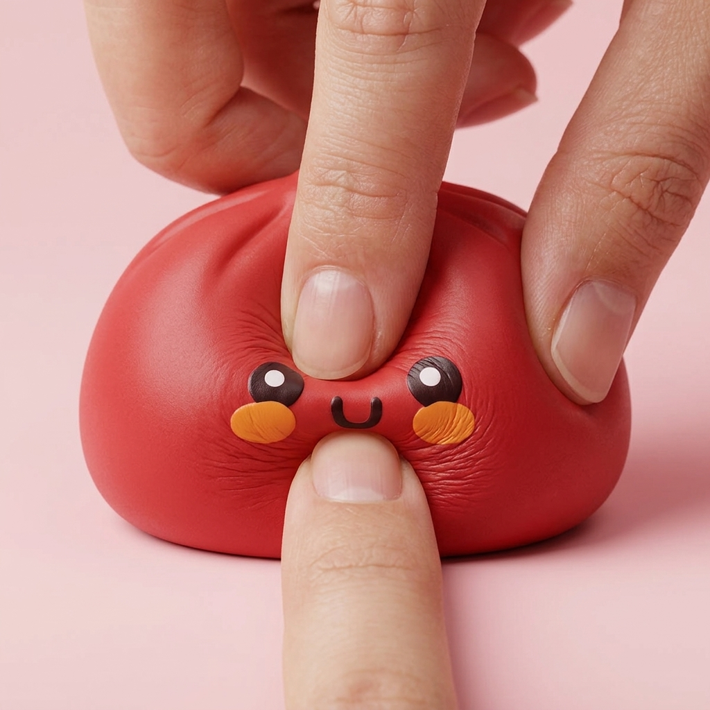 Dumpling Squishy Rosso Fluffy — squishy antistress slow-rise kawaii