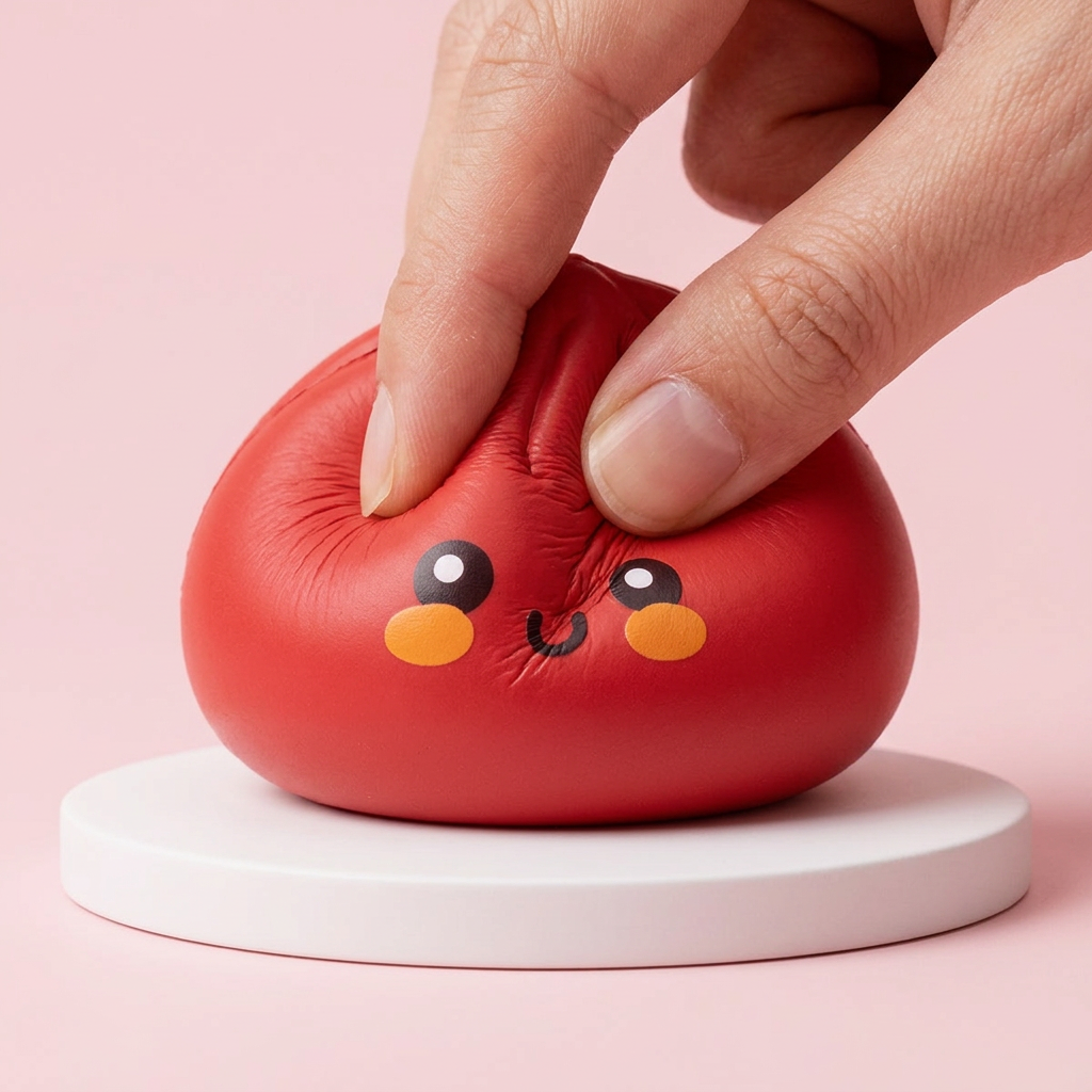Dumpling Squishy Rosso Fluffy — squishy antistress slow-rise kawaii