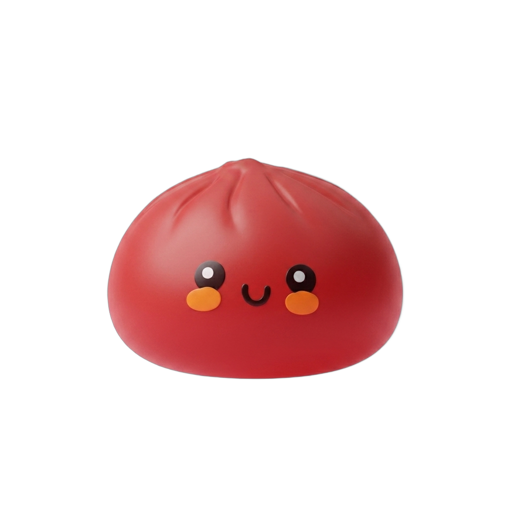 Dumpling Squishy Rosso Fluffy — squishy antistress slow-rise kawaii