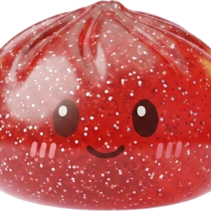Glitter Dumpling Squishy Rosso Fortuna — squishy antistress slow-rise kawaii