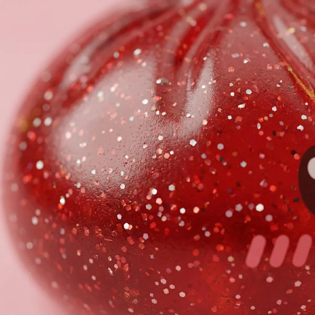 Glitter Dumpling Squishy Rosso Fortuna — squishy antistress slow-rise kawaii