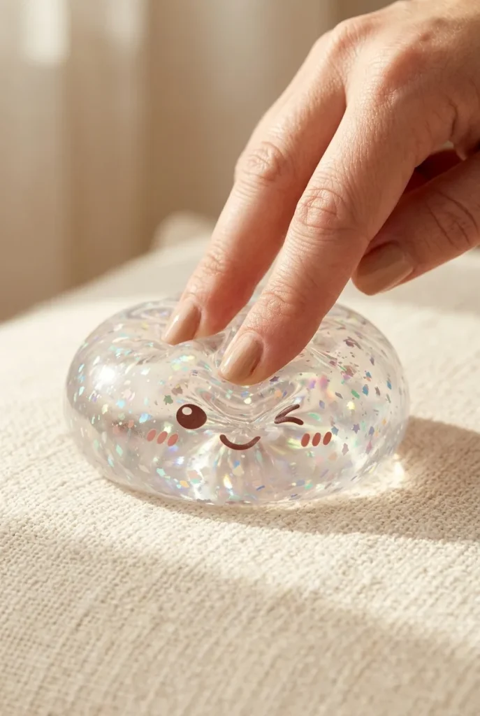 Glitter Dumpling Squishy Argento Scintillante — squishy antistress slow-rise kawaii