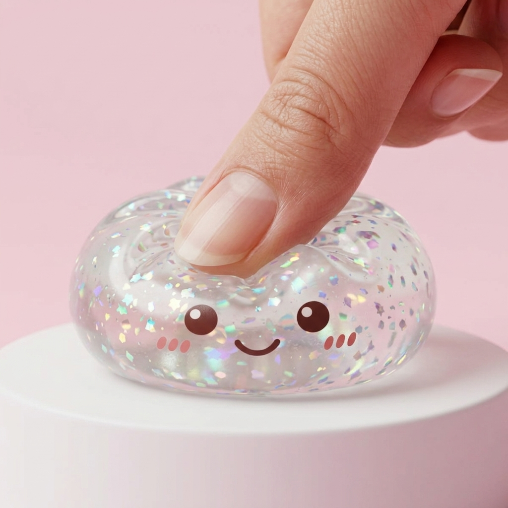 Glitter Dumpling Squishy Argento Scintillante — squishy antistress slow-rise kawaii
