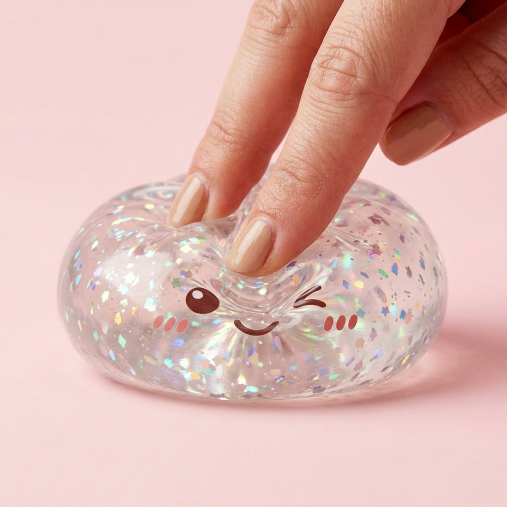 Glitter Dumpling Squishy Argento Scintillante — squishy antistress slow-rise kawaii