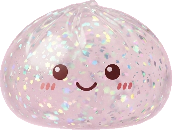 Glitter Dumpling Squishy Argento Scintillante — squishy antistress slow-rise kawaii