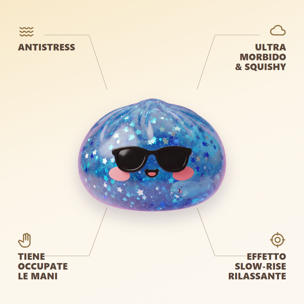Squishy Dumpling Occhiali Sparkle — squishy antistress slow-rise kawaii
