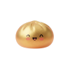 Dumpling Squishy Doré Lucky con Cestino Bambù — squishy antistress slow-rise kawaii