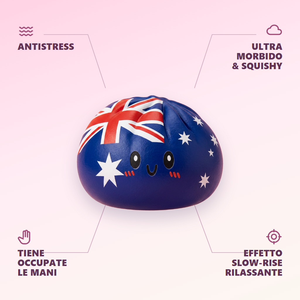 Flag Squishy Dumpling Australia — squishy antistress slow-rise kawaii