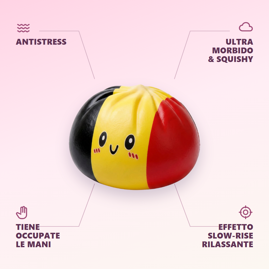 Squishy Dumpling Flag Belgio — squishy antistress slow-rise kawaii