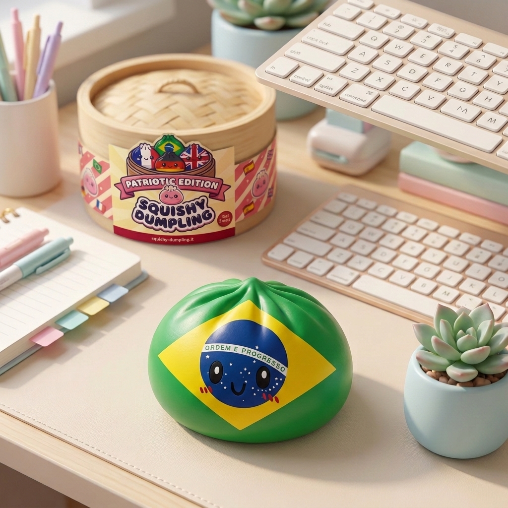 Dumpling Squishy Flag Brasile — squishy antistress slow-rise kawaii