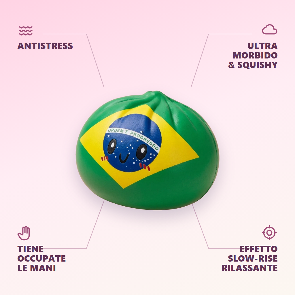 Dumpling Squishy Flag Brasile — squishy antistress slow-rise kawaii