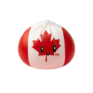 Flag Squishy Dumpling Canada con Cestino Bambù — squishy antistress slow-rise kawaii