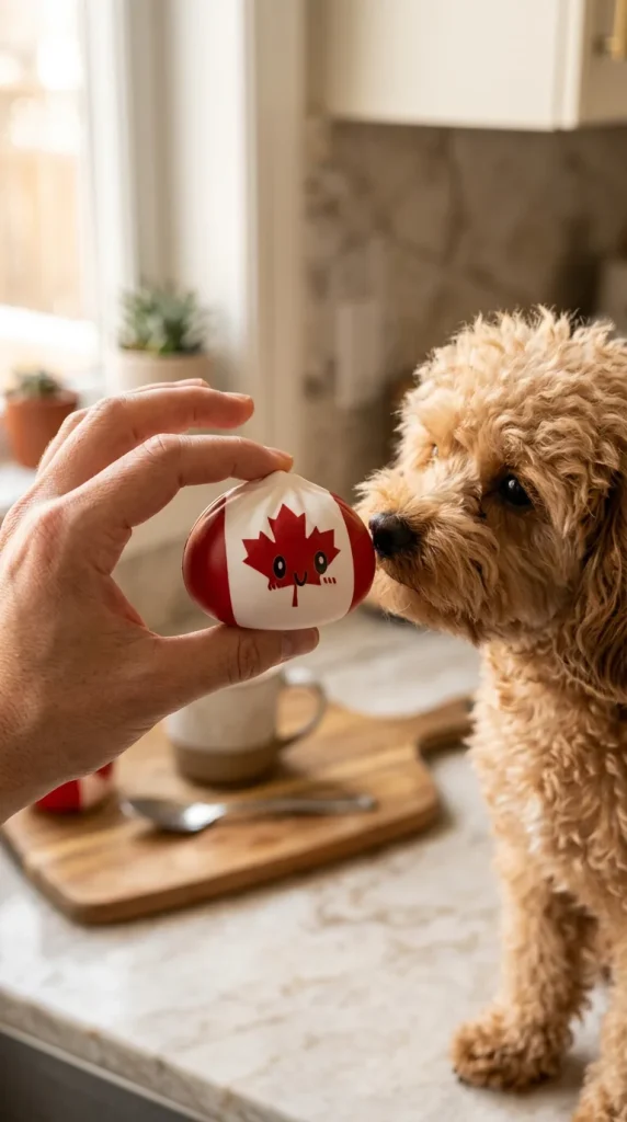 Flag Squishy Dumpling Canada con Cestino Bambù — squishy antistress slow-rise kawaii