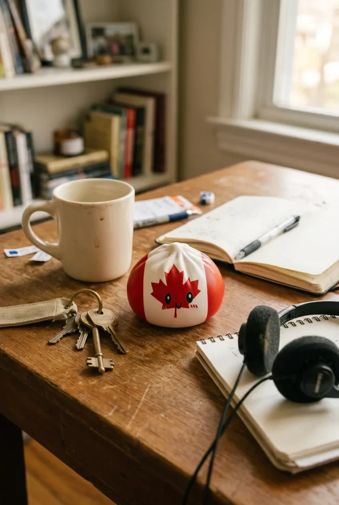 Flag Squishy Dumpling Canada con Cestino Bambù — squishy antistress slow-rise kawaii