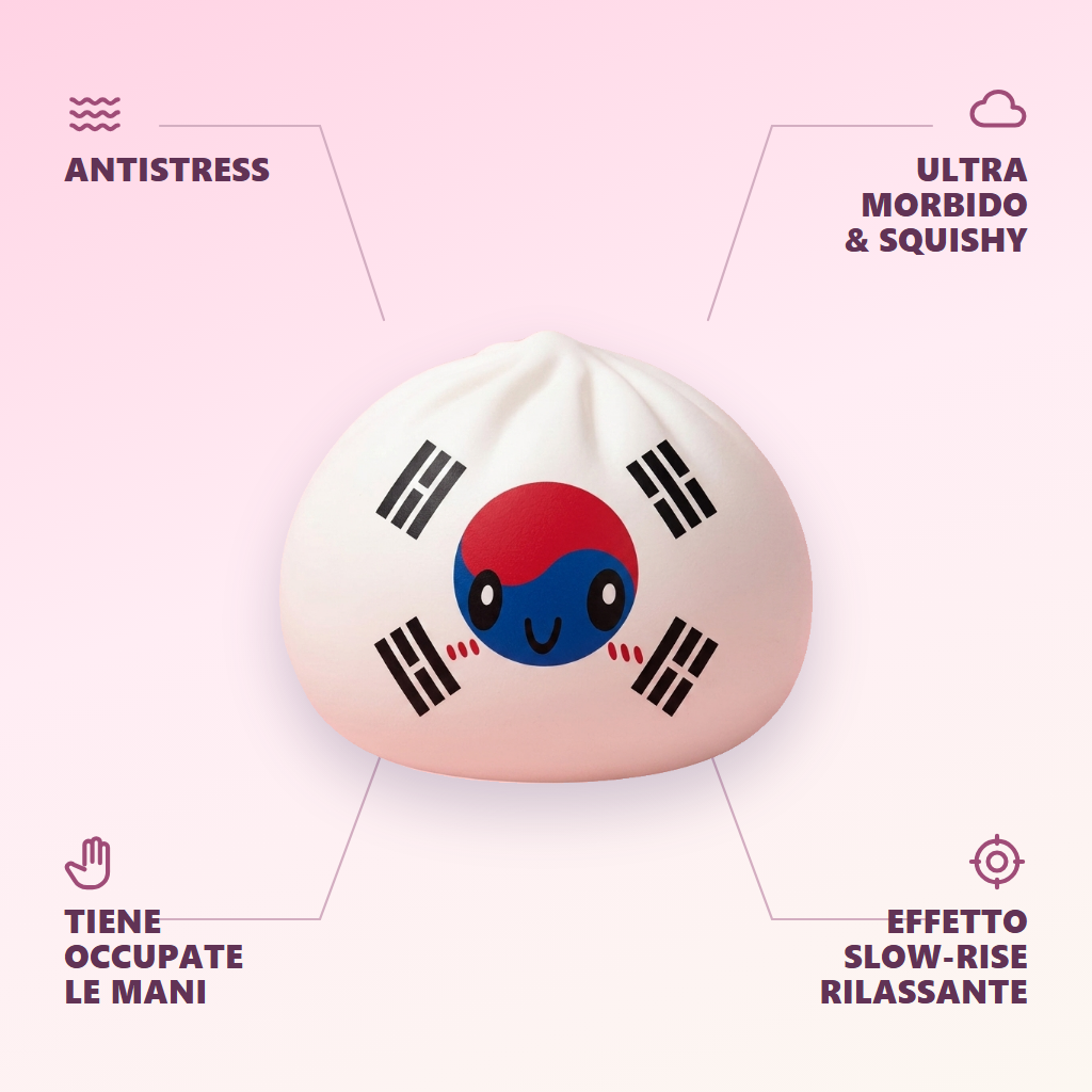 Flag Squishy Dumpling Corea del Sud — squishy antistress slow-rise kawaii