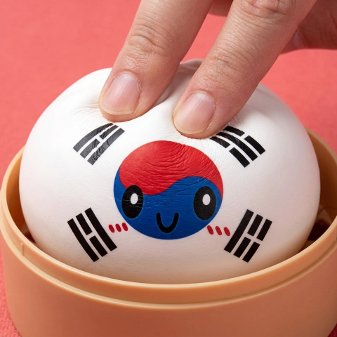 Flag Squishy Dumpling Corea del Sud — squishy antistress slow-rise kawaii