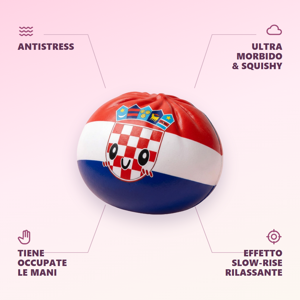 Flag Squishy Dumpling Croazia — squishy antistress slow-rise kawaii