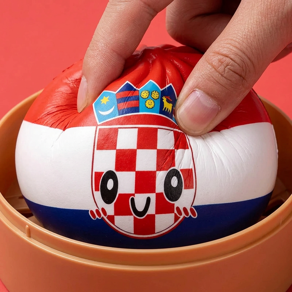 Flag Squishy Dumpling Croazia — squishy antistress slow-rise kawaii