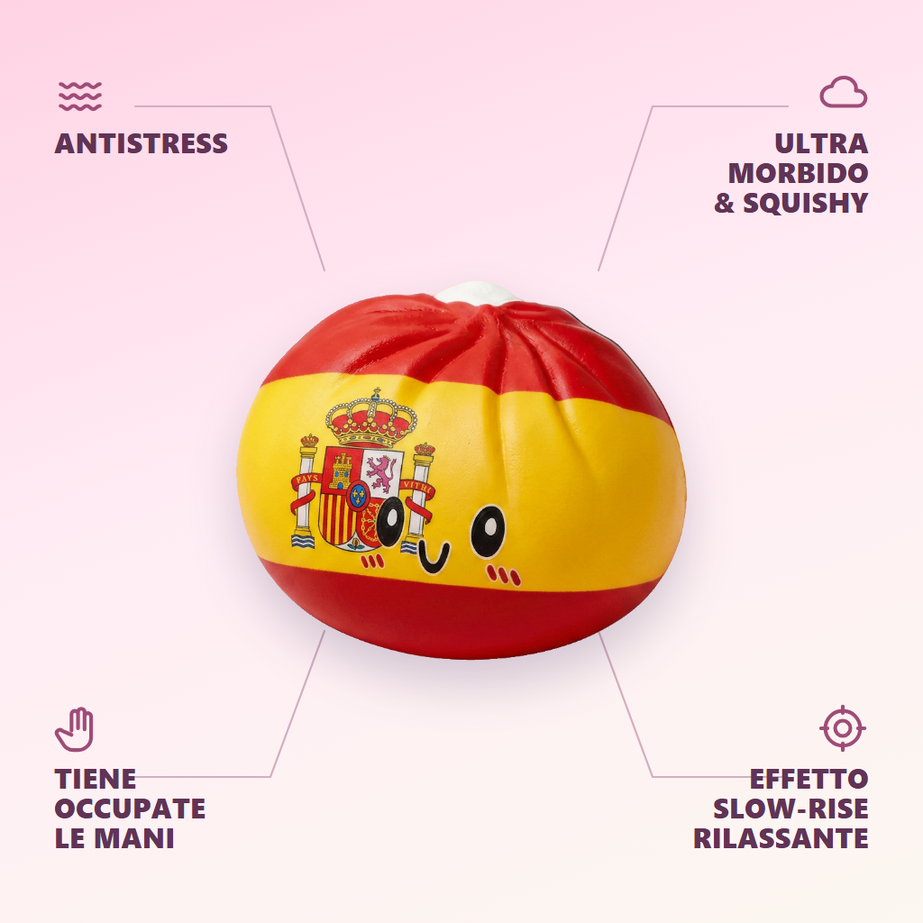 Flag Dumpling Squishy Spagna — squishy antistress slow-rise kawaii