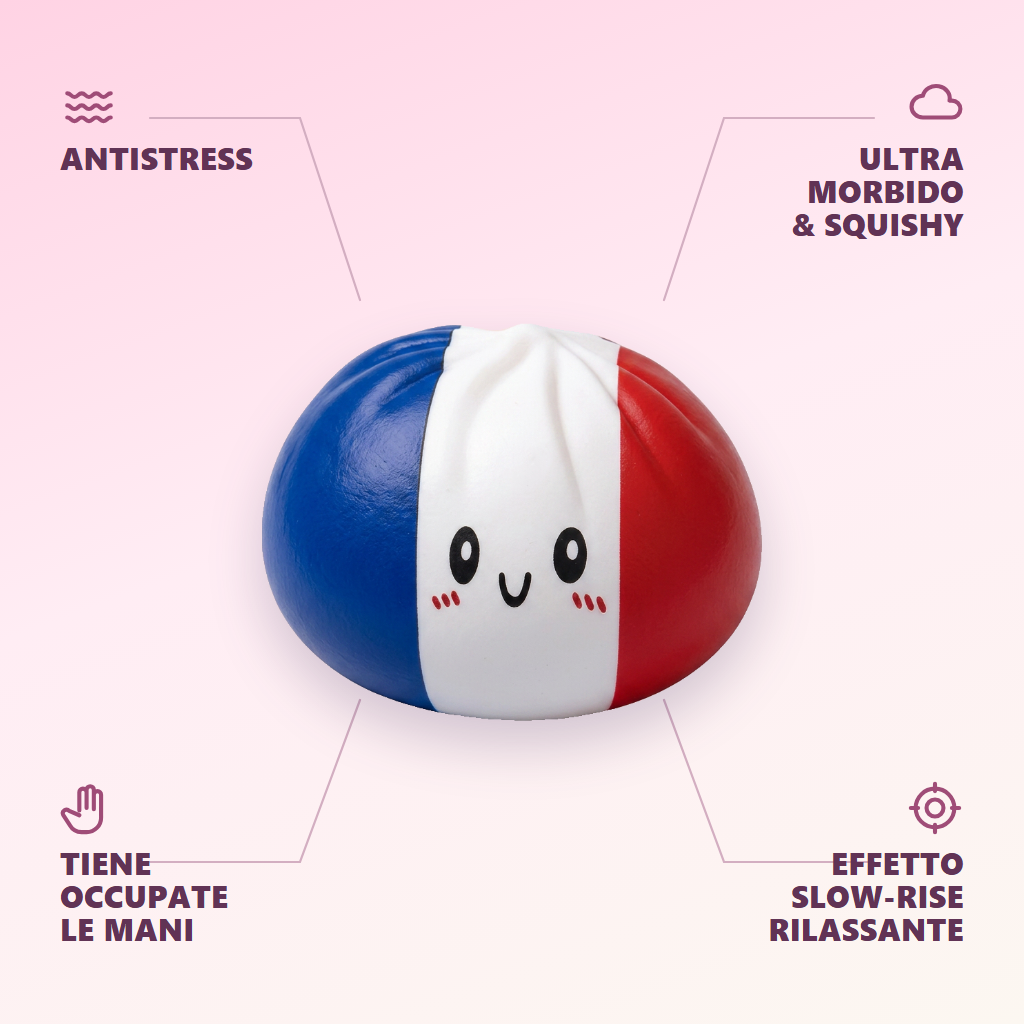 France Flag Squishy Dumpling Bandiera Francese — squishy antistress slow-rise kawaii