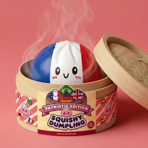 France Flag Squishy Dumpling Bandiera Francese nel suo cestino di bambù per vapore