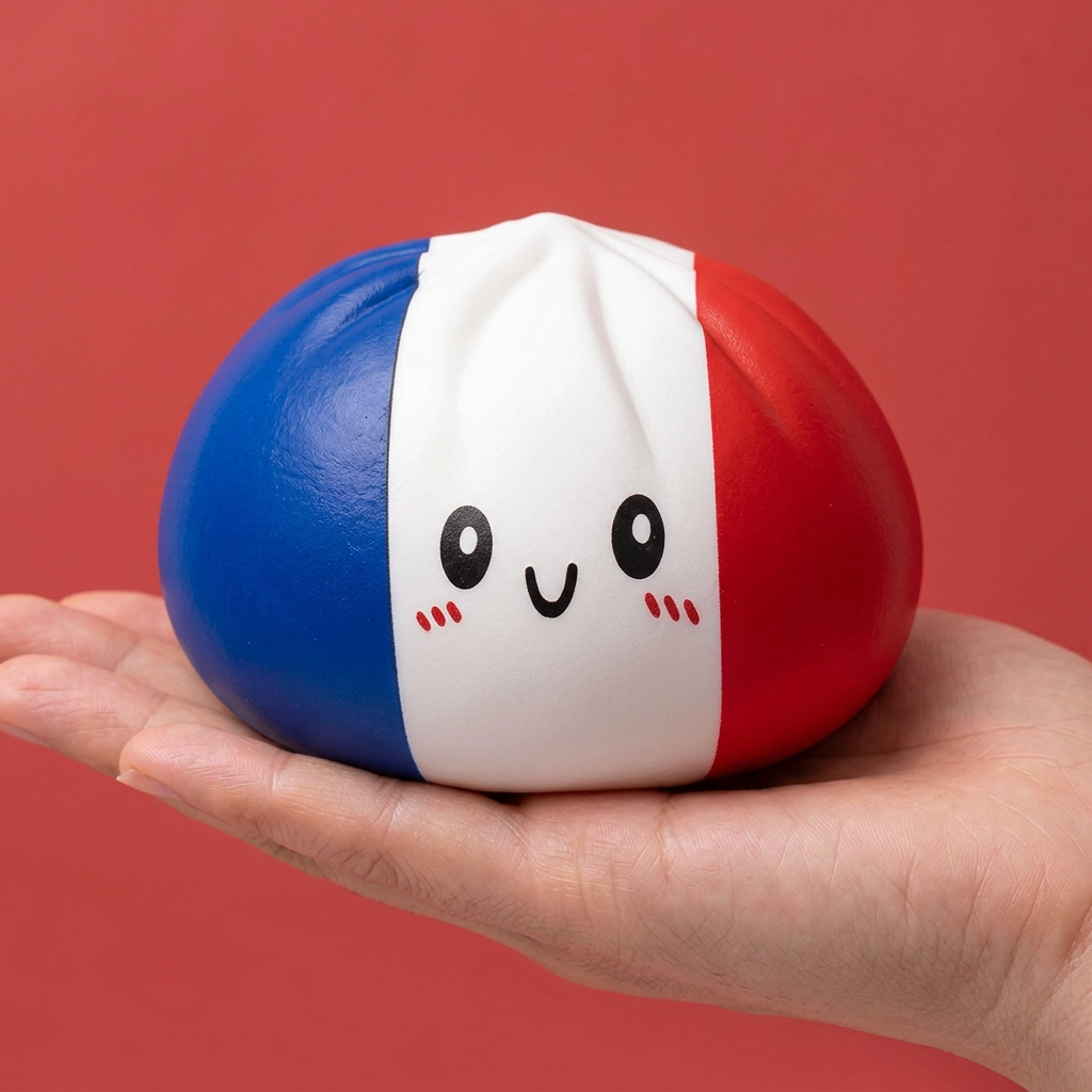France Flag Squishy Dumpling Bandiera Francese — squishy antistress slow-rise kawaii