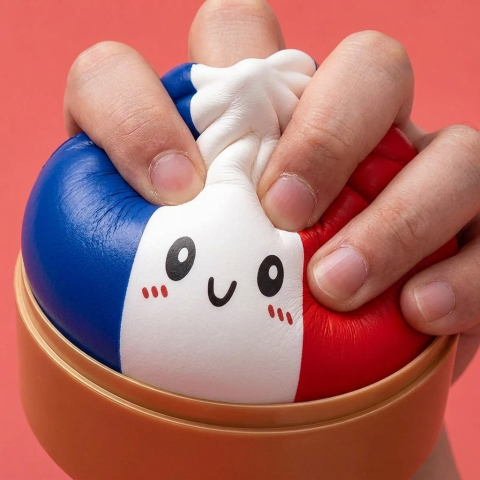France Flag Squishy Dumpling Bandiera Francese — squishy antistress slow-rise kawaii