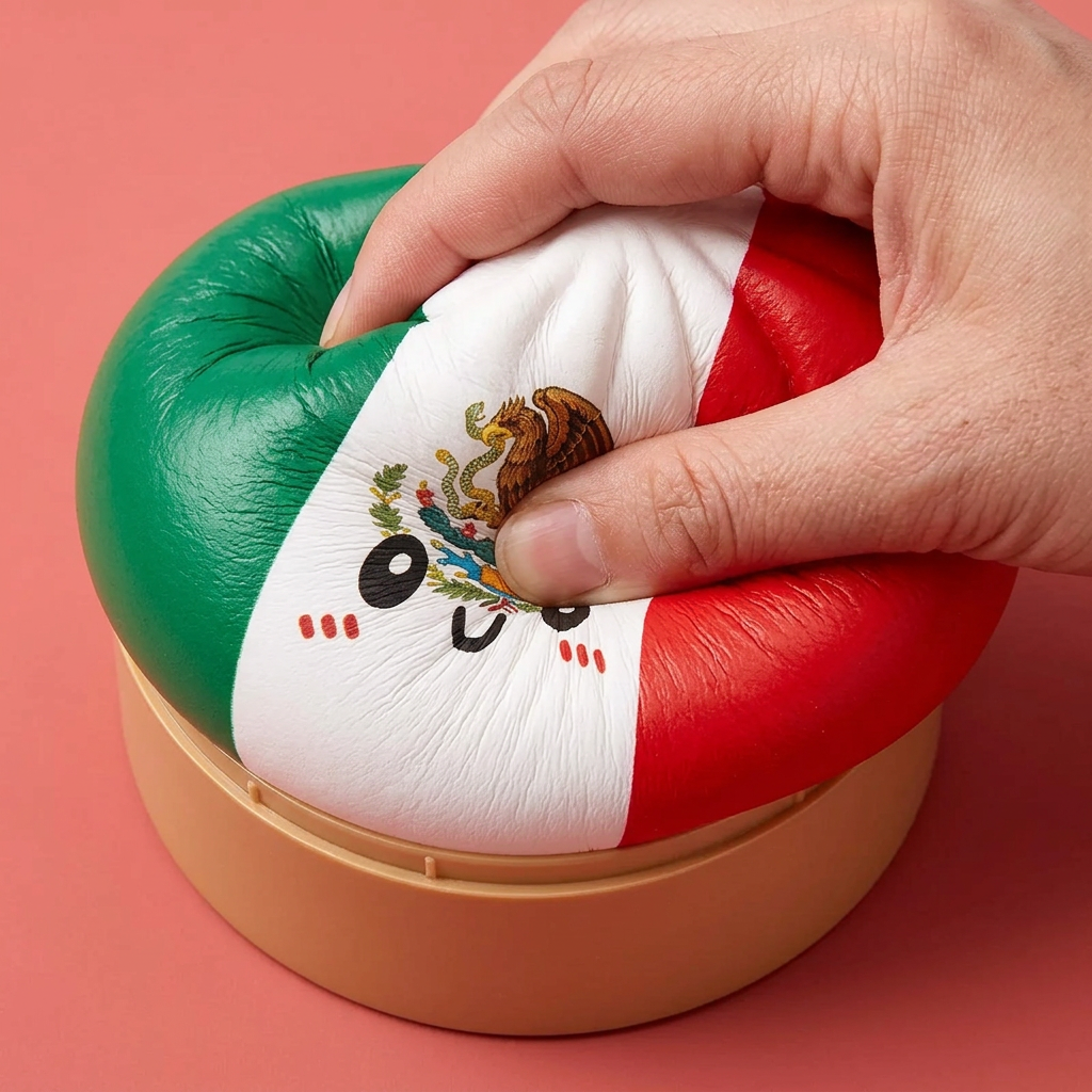 Flag Squishy Dumpling Messico Verde Bianco Rosso — squishy antistress slow-rise kawaii