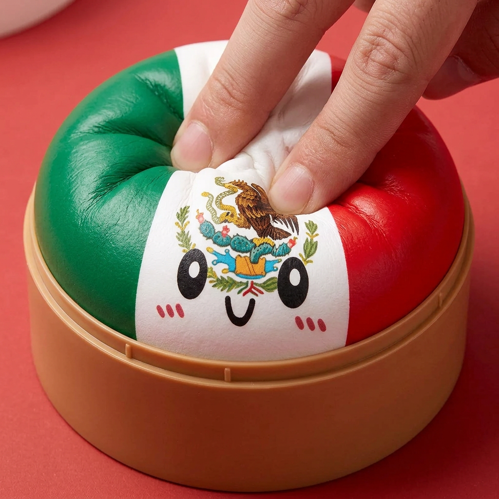 Flag Squishy Dumpling Messico Verde Bianco Rosso — squishy antistress slow-rise kawaii