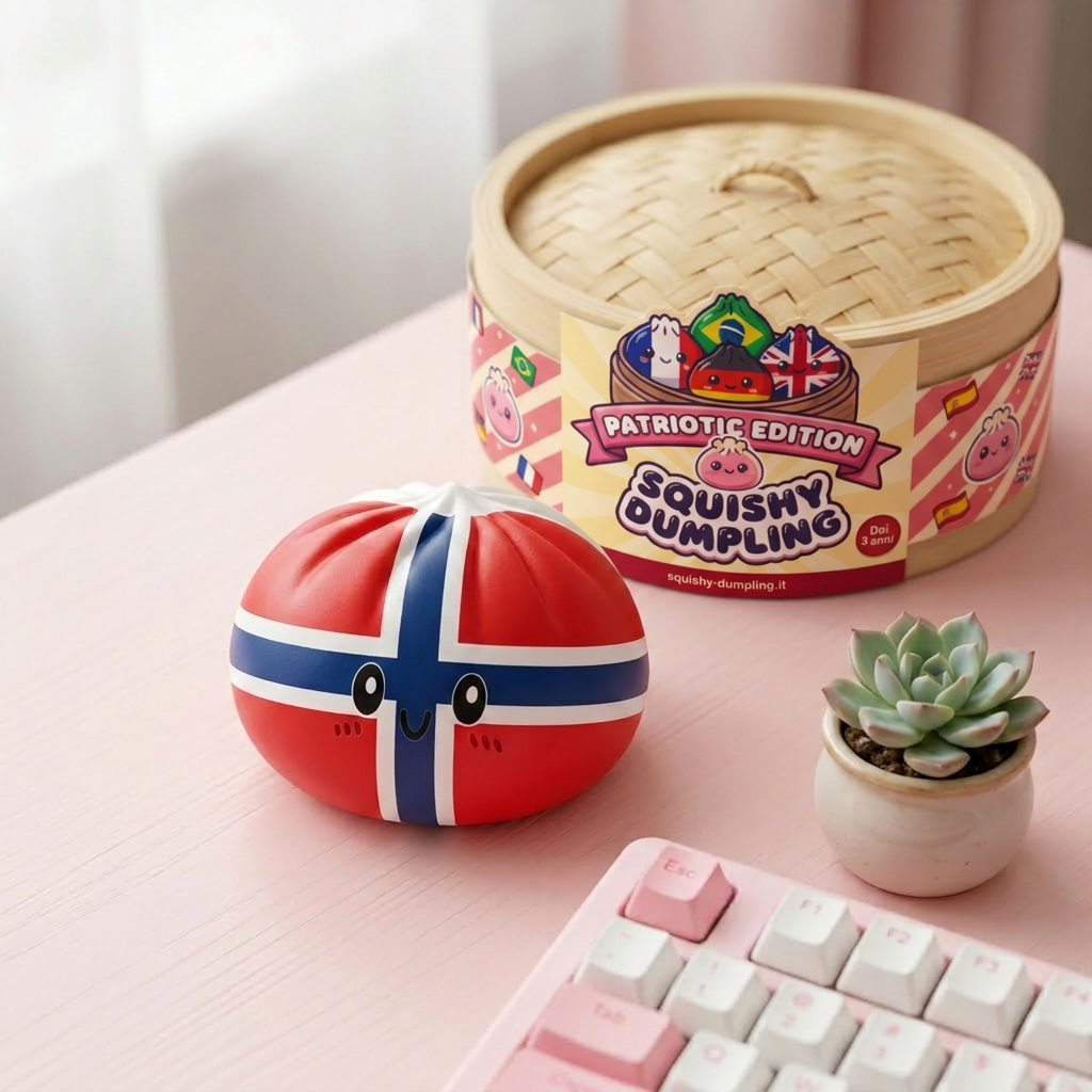 Flag Squishy Dumpling Norvegia — squishy antistress slow-rise kawaii