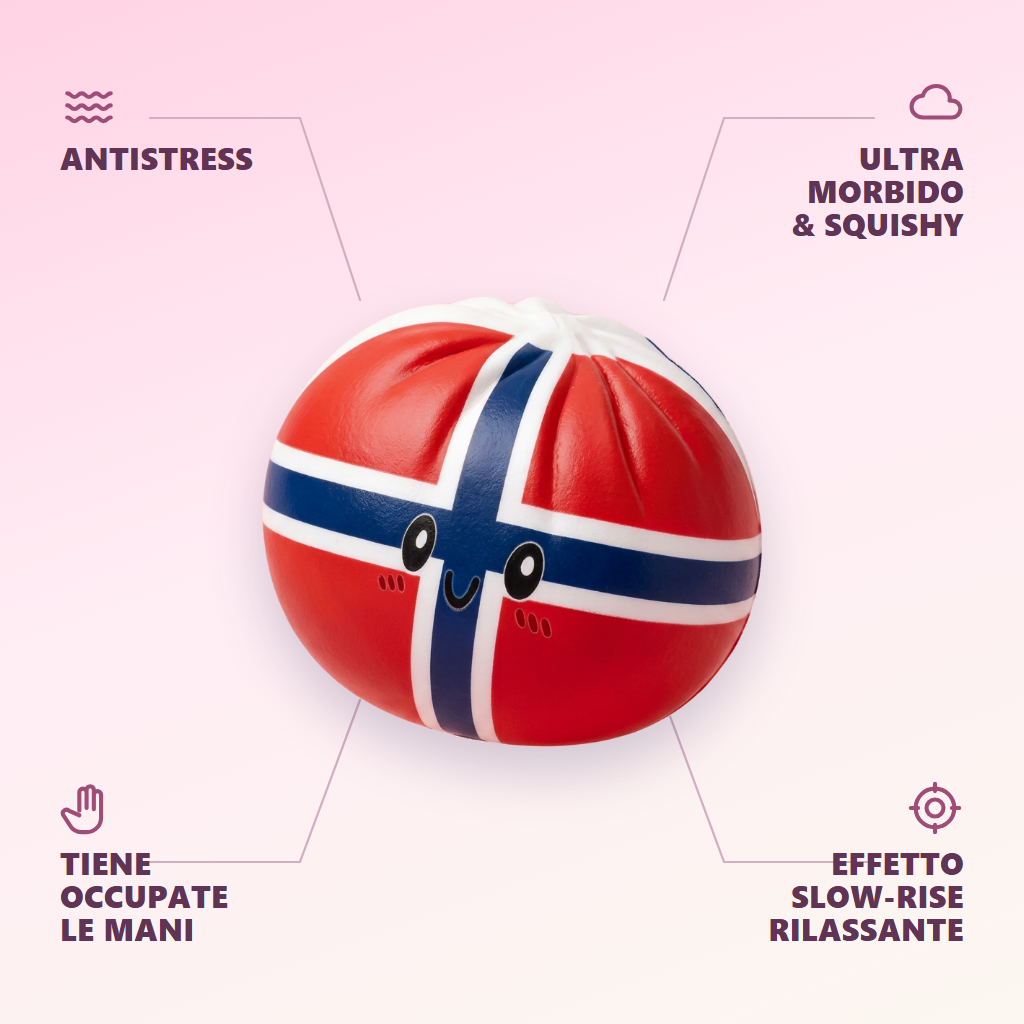 Flag Squishy Dumpling Norvegia — squishy antistress slow-rise kawaii