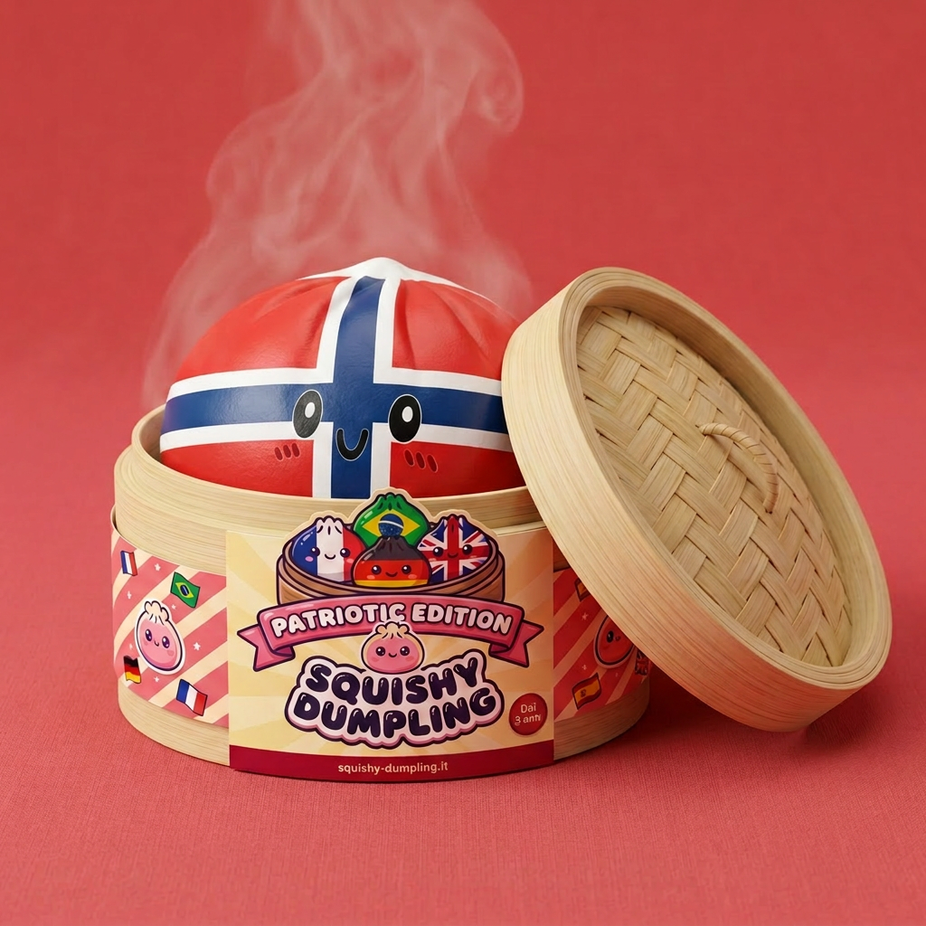 Flag Squishy Dumpling Norvegia — squishy antistress slow-rise kawaii