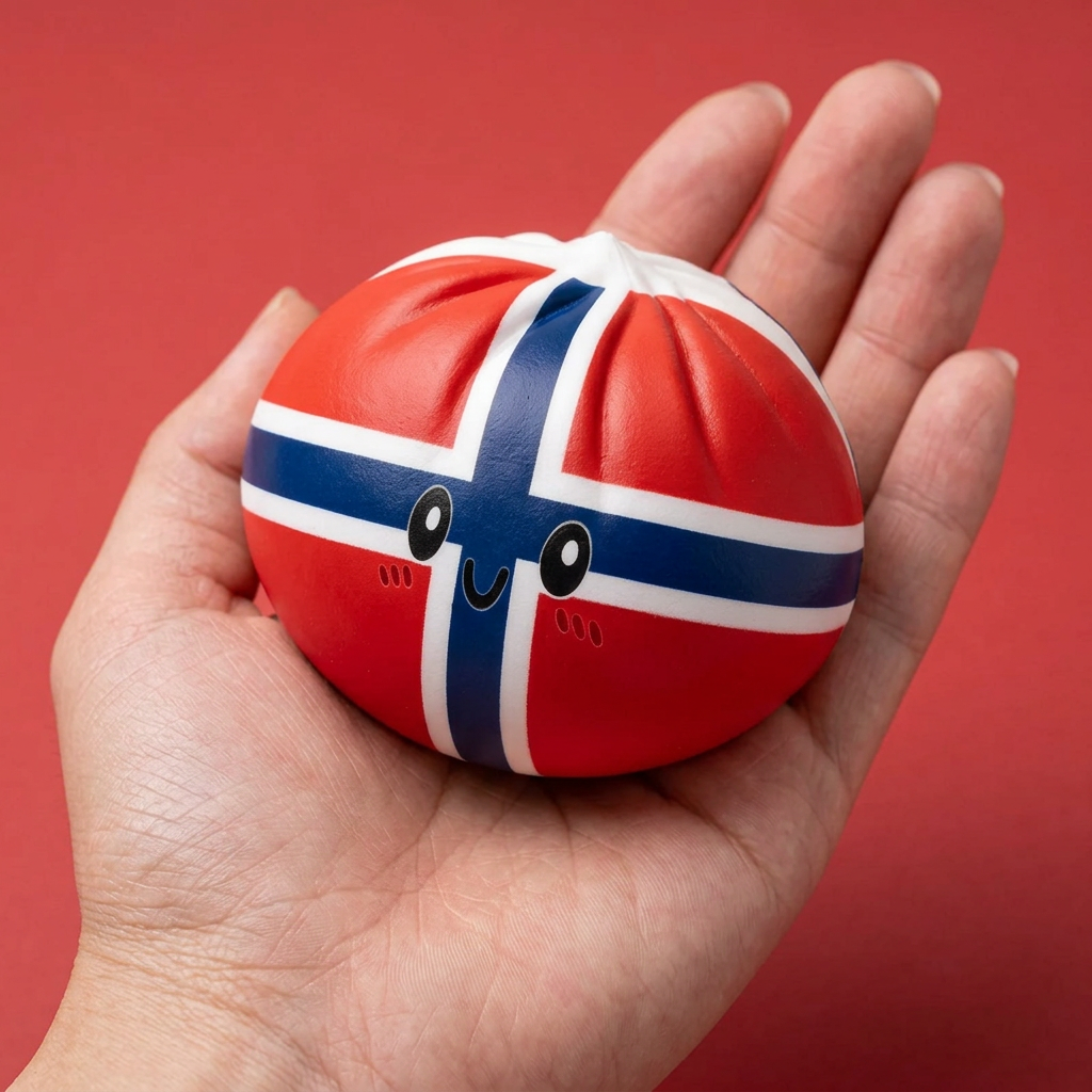 Flag Squishy Dumpling Norvegia — squishy antistress slow-rise kawaii